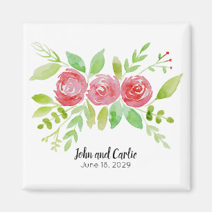 Imán Favor de banquete de boda floral personalizado