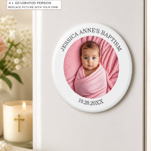 Imán Favor de Bautizo Especial para Niña con Foto
