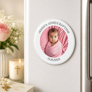 Imán Favor de Bautizo Especial para Niña con Foto