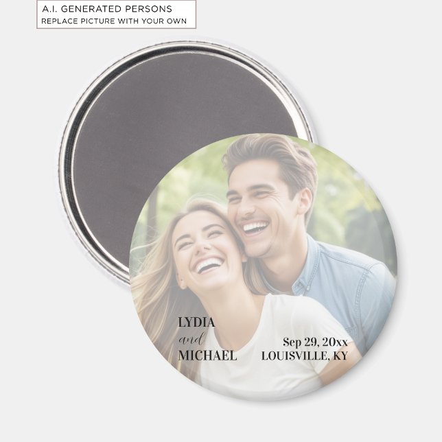 Imán Favor de boda con superposición de texto simple (Subido por el creador)