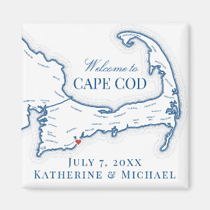 Imán Favor de boda de destino en Cape Cod