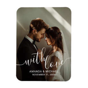 Imán Favor de boda de foto personalizada 'Con amor'