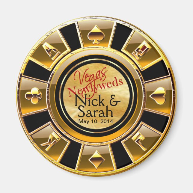 Imán Favor de Chip Casino de arena negra VIP de Las Veg (Frente)