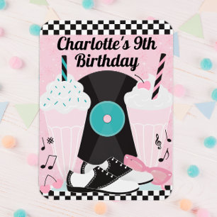 Imán Favor de fiesta de cumpleaños retro diner de los a