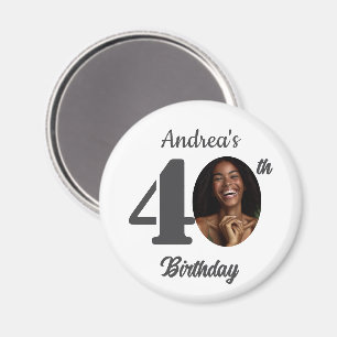 Imán Favor de foto de cumpleaños número 40 en negrita