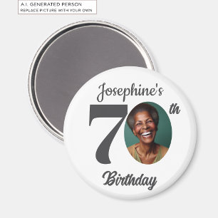 Imán Favor de foto de cumpleaños número 70 en negrita