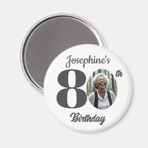 Imán Favor de foto de cumpleaños número 80 en negrita
