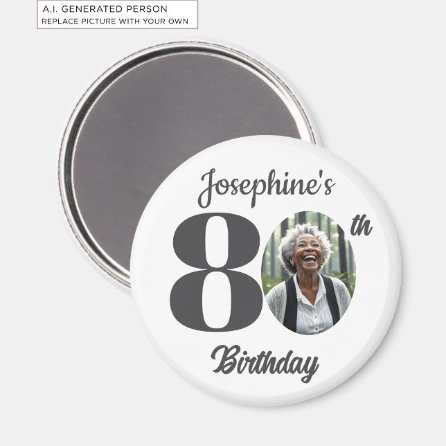 Imán Favor de foto de cumpleaños número 80 en negrita (Subido por el creador)