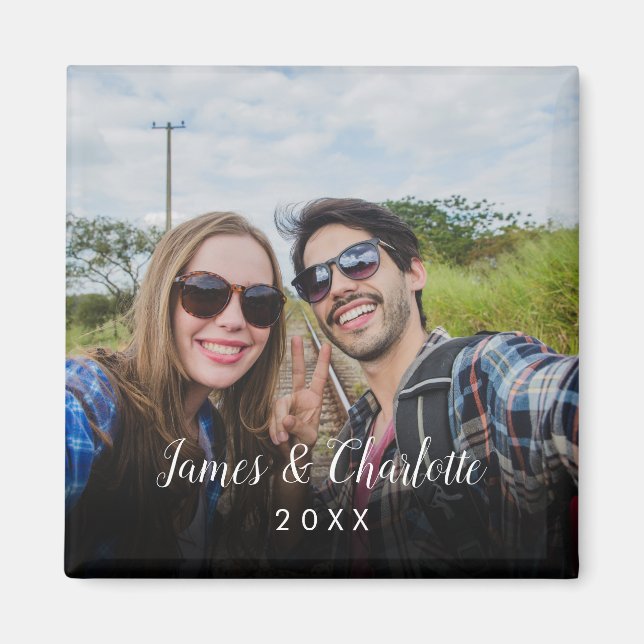 Imán Favor de Foto y Nombre Personalizado (Frente)