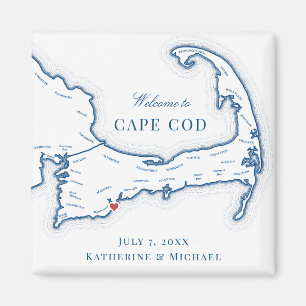 Imán Favor de la boda de destino de Cape Cod
