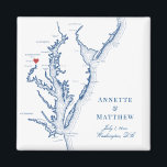 Imán Favor de la boda de destino de Washington DC<br><div class="desc">¡Pedidos rápidos y fáciles! Estos imanes de mapa de Washington DC hacen grandes favores de boda para incluirlos en sus bolsos de bienvenida de bodas de destino de Washington DC. Mueva el corazón haciendo clic en "Editar usando herramienta de diseño" en "Personalizar". Con un mapa de la bahía de Chesapeake...</div>