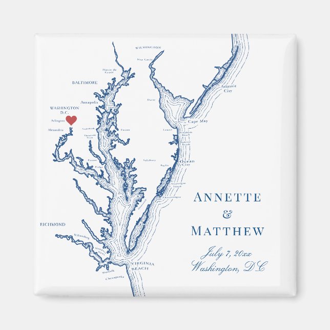 Imán Favor de la boda de destino de Washington DC (Frente)