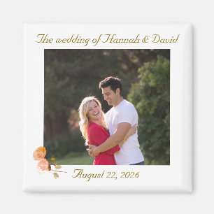 Imán Favor de la boda de la foto del personalizable