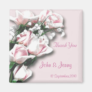 Imán Favor de la boda suave rosa de las rosas