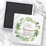 Imán Favor de la fiesta de Baby Shower de la energía de<br><div class="desc">El diseño está compuesto por hojas de hoja de color verde acuático botánicos follaje Disponible aquí: http://www.zazzle.com/store/selectpartysupplies</div>