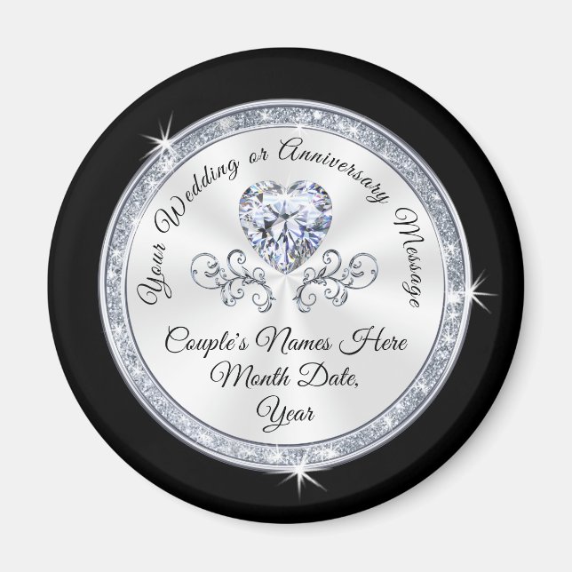 Imán Favor de matrimonio personalizado barato en cualqu (Frente)