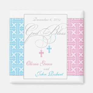 Imán Favor del bautismo gemelo y Chica - Magnet