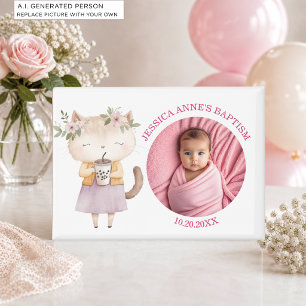 Imán Favor especial de bautizo para niña con foto