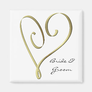 Imán Favor estilizado de encargo de la boda del corazón