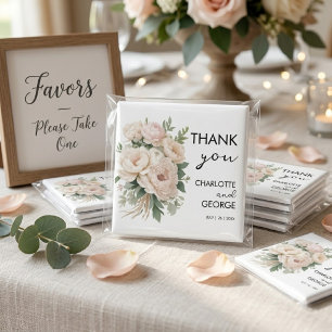 Imán favores de boda florales rústicos de peonías rosad