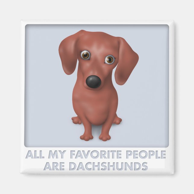 Imán Favorito de Dachshund (Brown) (Frente)
