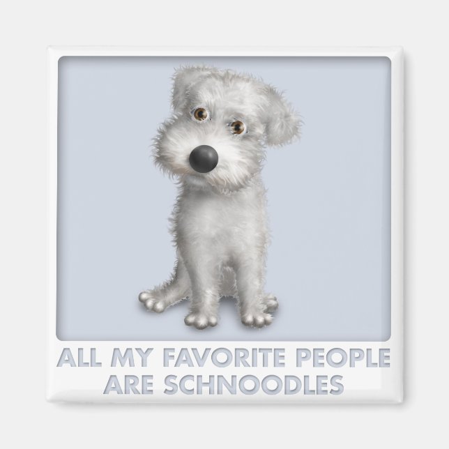 Imán Favorito de Schnoodle (blanco) (Frente)