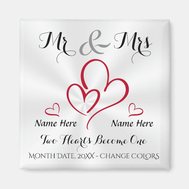 Imán Favoritos personalizados de matrimonio barato para (Frente)