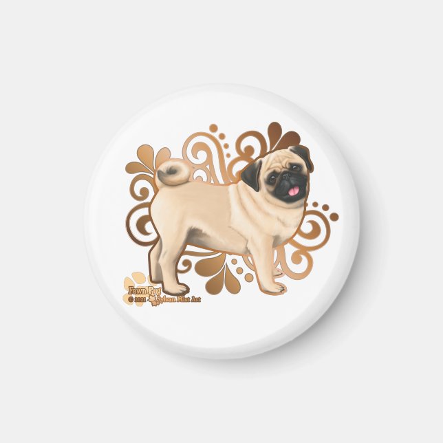 Imán Fawn Pug (Frente)