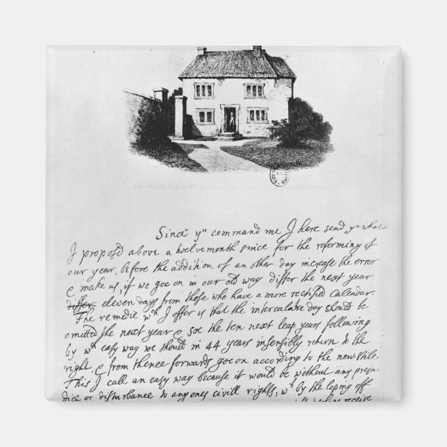 Imán Fax de la carta que ilustra la casa en (Frente)