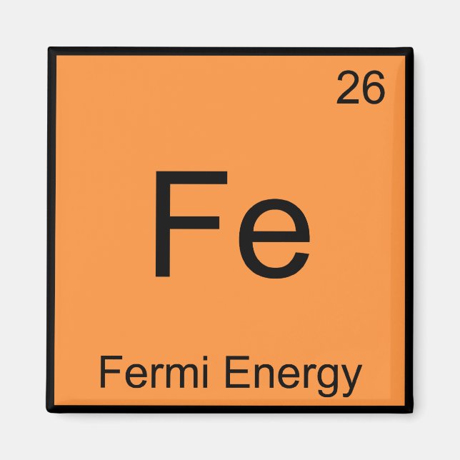 Imán Fe - Energía de Fermi Símbolo de Elemento de Quími (Frente)