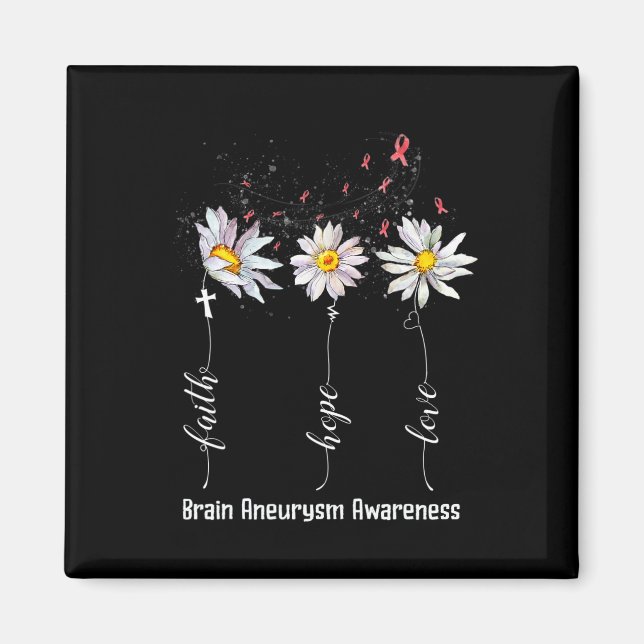 Imán Fe Esperanza Amor Flor de Conciencia de Aneurisma  (Frente)
