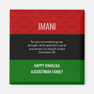 Imán Fe IMANI personalizada Feliz Kwanzaa