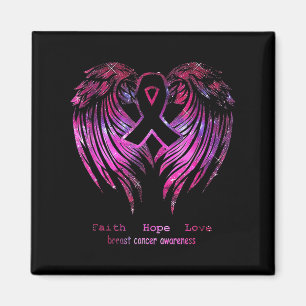 Imán Fe Rosa Esperanza Amor Alas Cáncer de Mama Sensibi