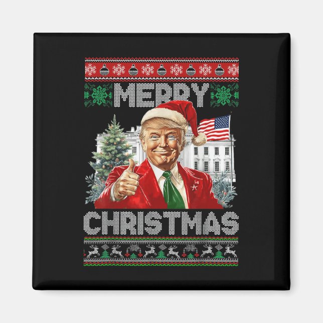 Imán Fea navidad navideña navideña en Trump (Frente)