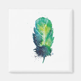 Imán feather green quill