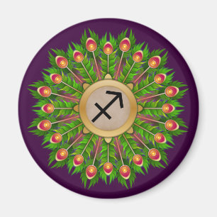 Imán Feather Wreath Zodiac Rótulo Sagittarius