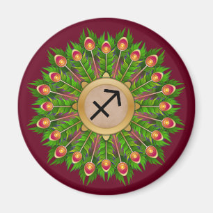 Imán Feather Wreath Zodiac Rótulo Sagittarius