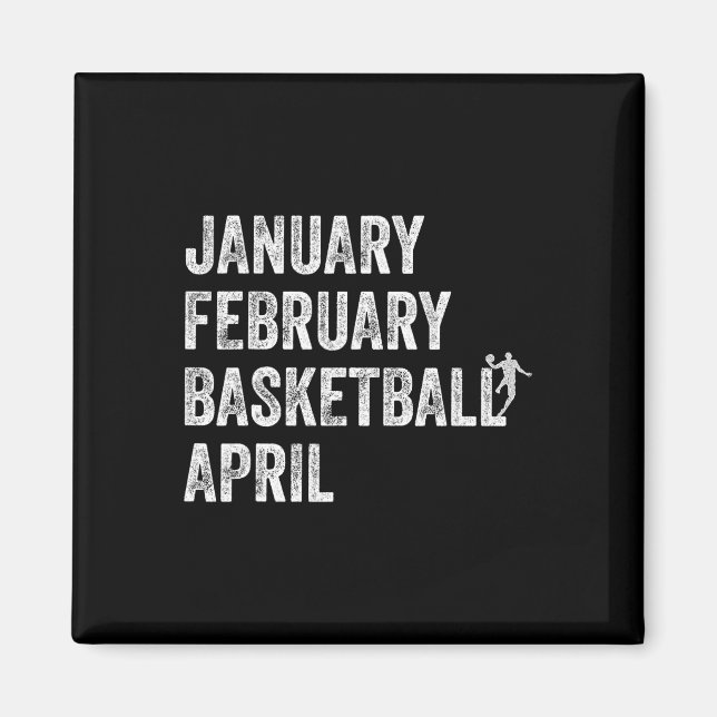 Imán Febrero Febrero Baloncesto Abril Fun Baloncesto T (Frente)