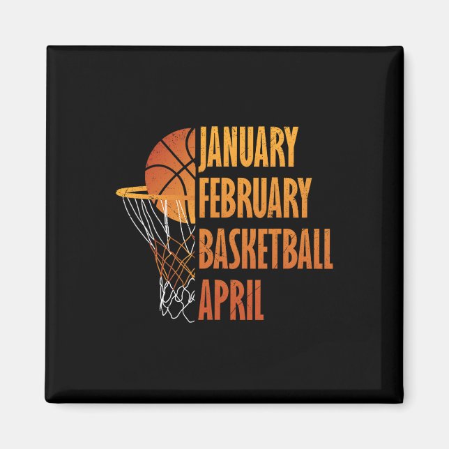 Imán Febrero Febrero Baloncesto Abril Fun Retro Appare (Frente)