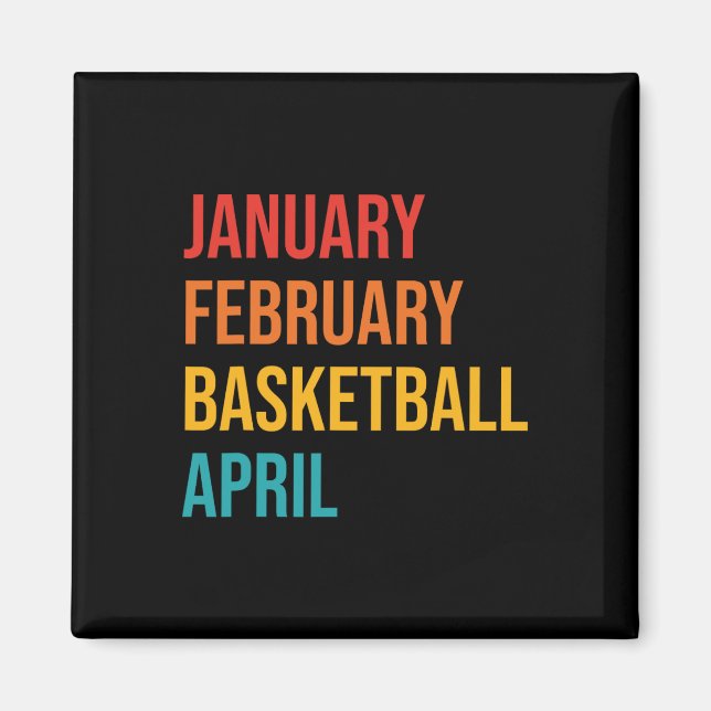 Imán Febrero Febrero Baloncesto Abril Fun Retro Appare (Frente)