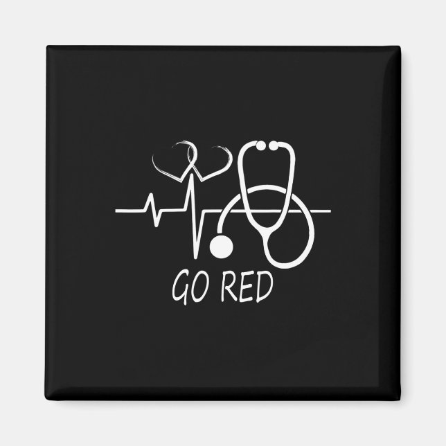 Imán Febrero Mes de la Salud del Corazón Estadounidense (Frente)