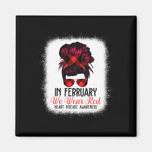 Imán Febrero, usamos Red Messy Bun Heart Disease Consci