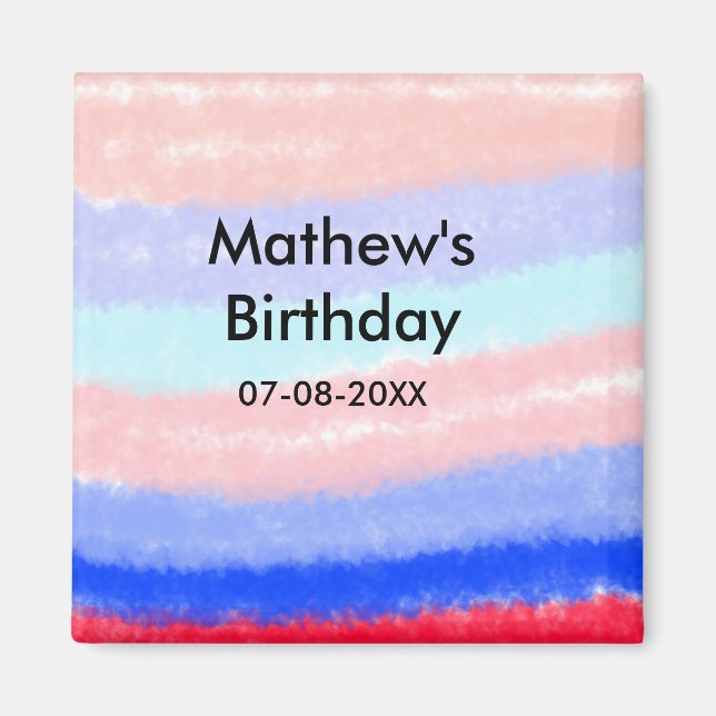 Imán Fecha de adición de nombre de cumpleaños de niño e (Frente)