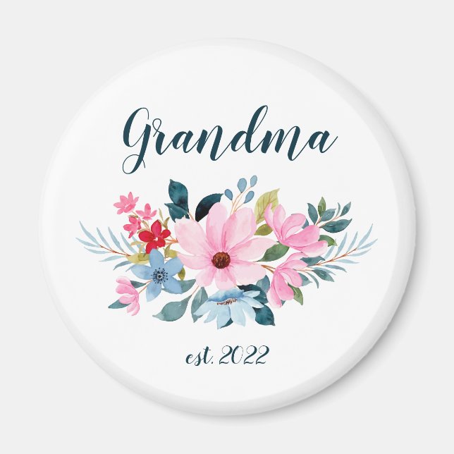 Imán Fecha de la abuela del personalizable - Primera ab (Frente)