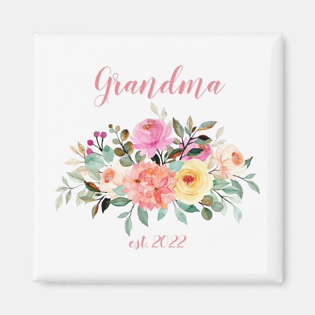 Imán Fecha de la abuela del personalizable - Primera ab (Frente)