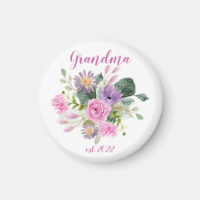 Imán Fecha de la abuela del personalizable - Primera ab (Frente)