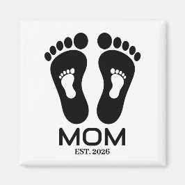 Imán Fecha establecida de huellas de bebé de nueva mamá