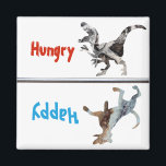 Imán Feed Fed Dog Magnet Hungry Happy Dinosaur Funny<br><div class="desc">Este diseño fue creado a partir de mi pintura de acrílico fluido única. Puede personalizarse haciendo clic en el botón personalizar y cambiando el nombre, las iniciales o las palabras. También puede cambiar el color y estilo del texto o eliminar el texto para un diseño de sólo imagen. Contáctame en...</div>