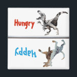 Imán Feed Fed Dog Magnet Hungry Happy Dinosaur Funny<br><div class="desc">Este diseño fue creado a partir de mi pintura de acrílico fluido única. Puede personalizarse haciendo clic en el botón personalizar y cambiando el nombre, las iniciales o las palabras. También puede cambiar el color y estilo del texto o eliminar el texto para un diseño de sólo imagen. Contáctame en...</div>