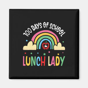 Imán Felices 100 Días De Almuerzo Escolar Lady Rainbow